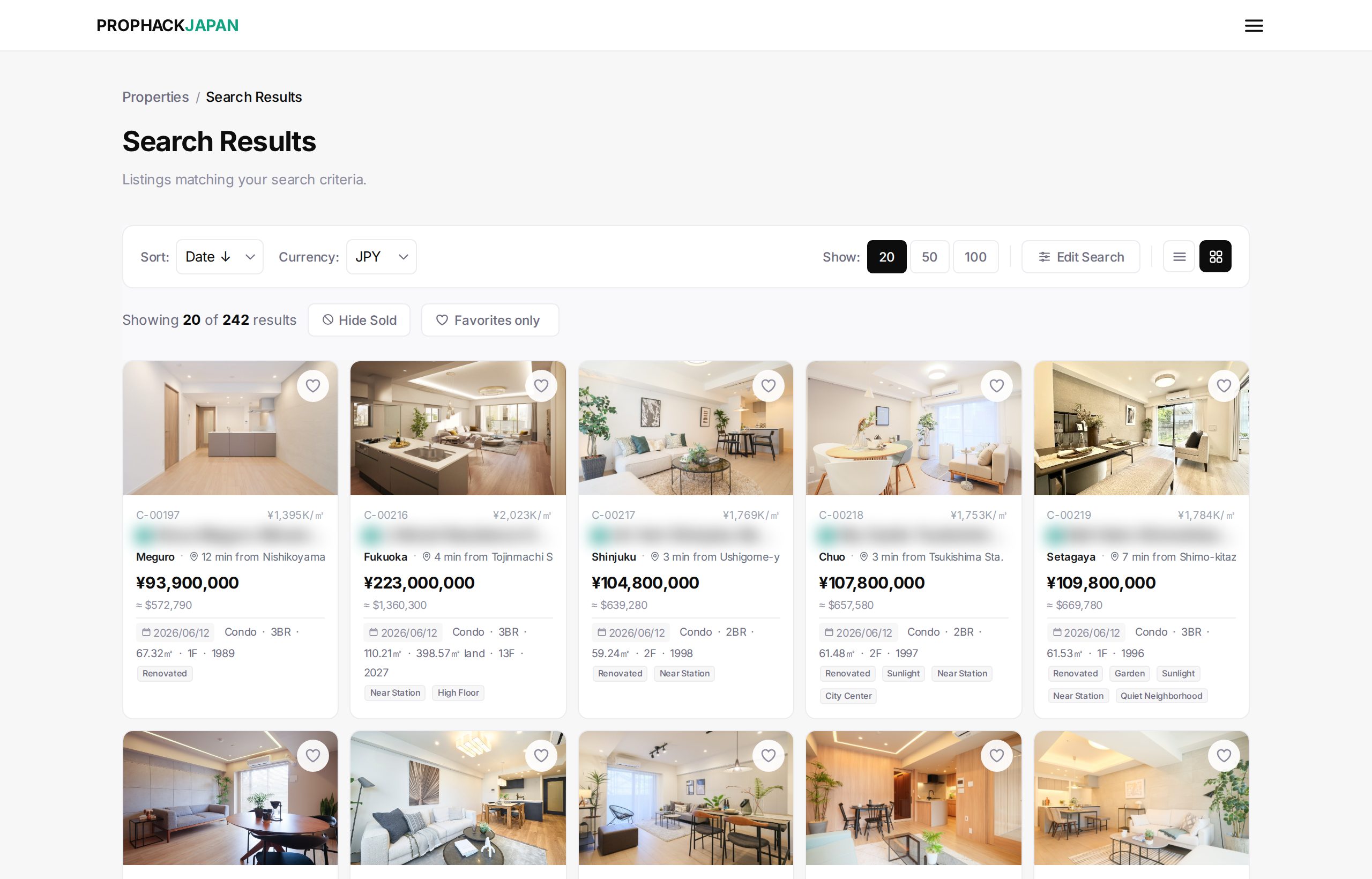 Search, results and detail — desktop — view 2 of 4