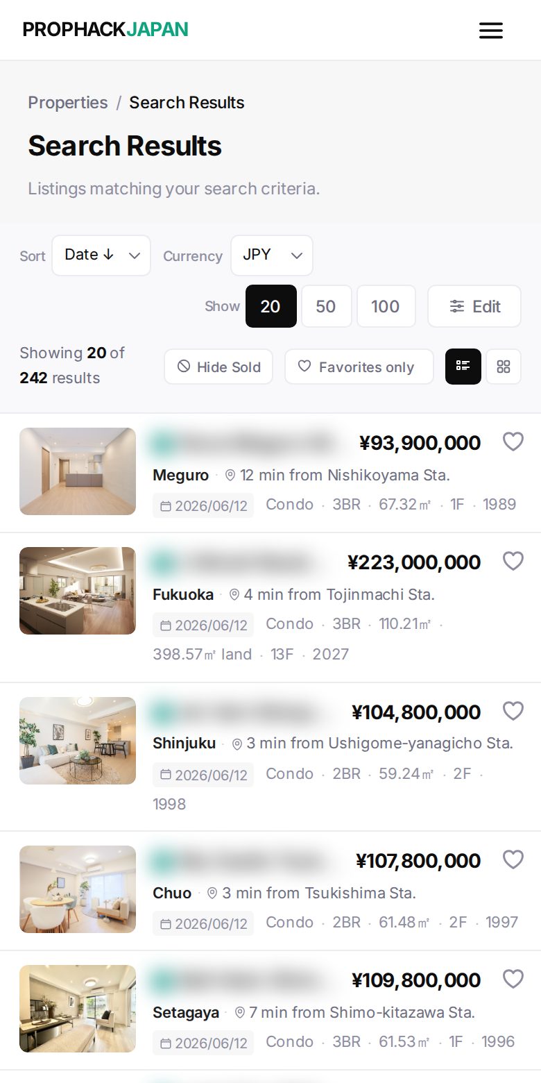 Search, results and detail — mobile — view 2 of 4