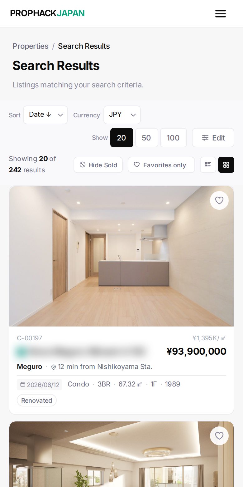 Search, results and detail — mobile — view 3 of 4